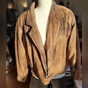 Men's Tan Suede Bomber Jacket